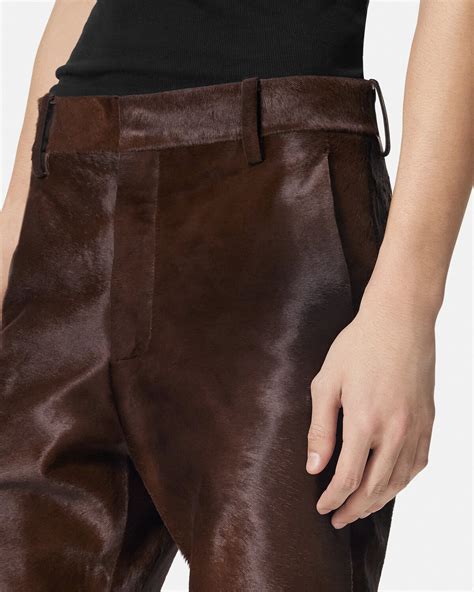 Pantaloni in pelle effetto cavallino 